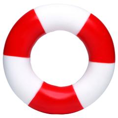 M131173 Weiß/rot - PVC Schwimmring, gestreift - mbw